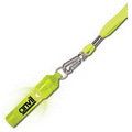 Fluorescent Yellow/ Green Light Up Whistle w/ Lanyard